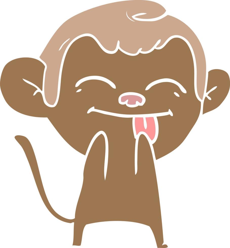 scimmia divertente del fumetto di stile di colore piatto vettore