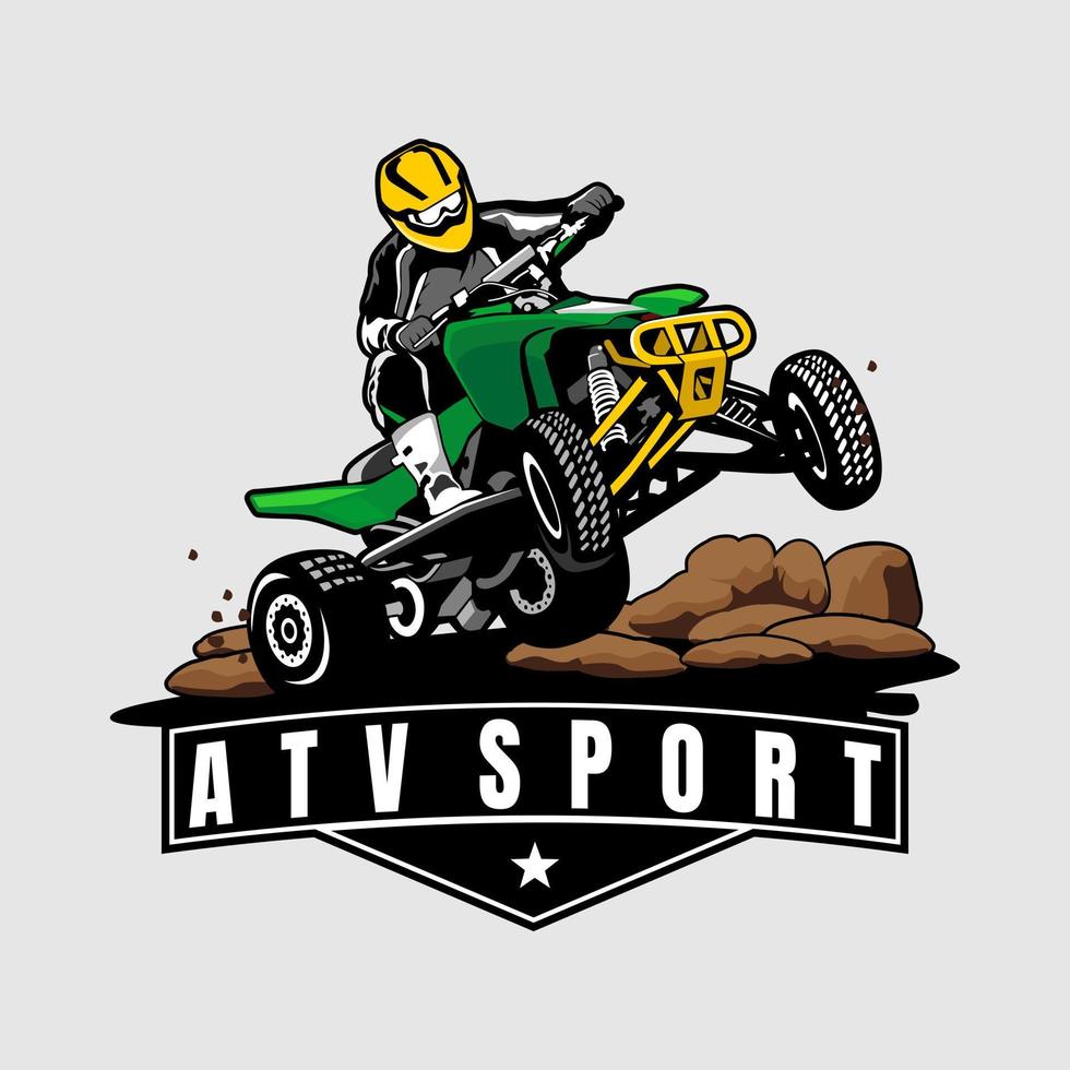 atv gli sport illustrazione design logo icona vettore