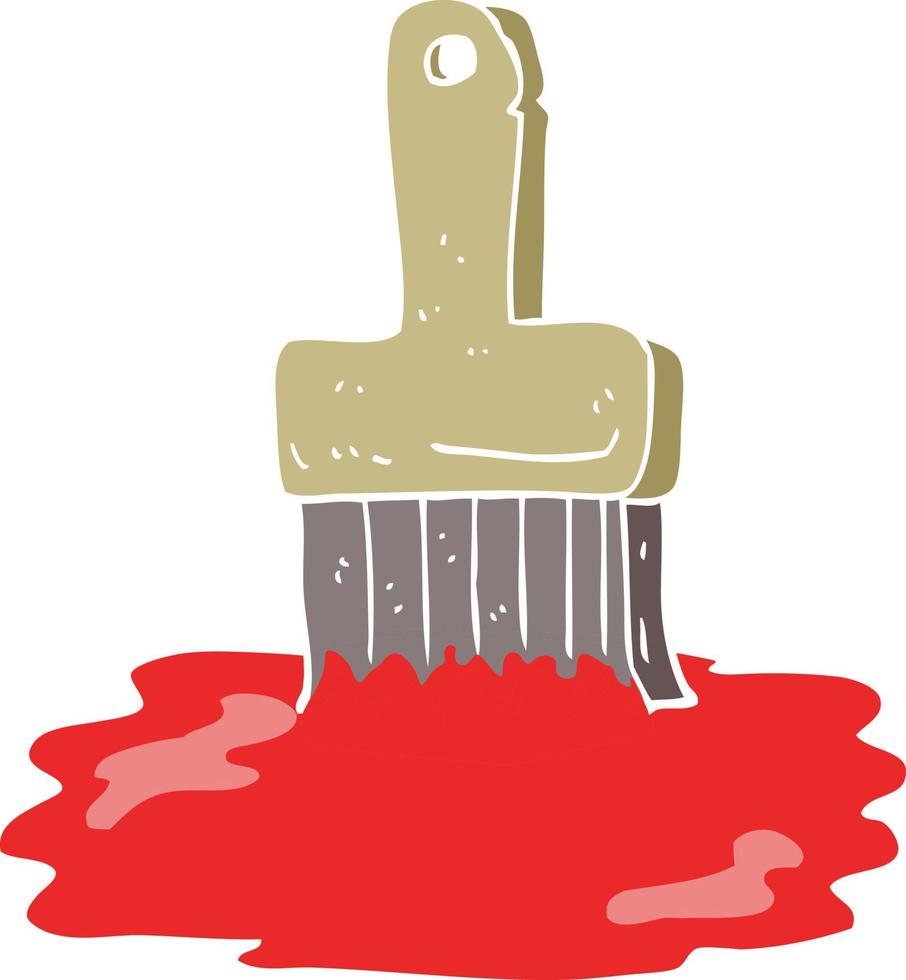 piatto colore illustrazione di un' cartone animato dipingere spazzola vettore