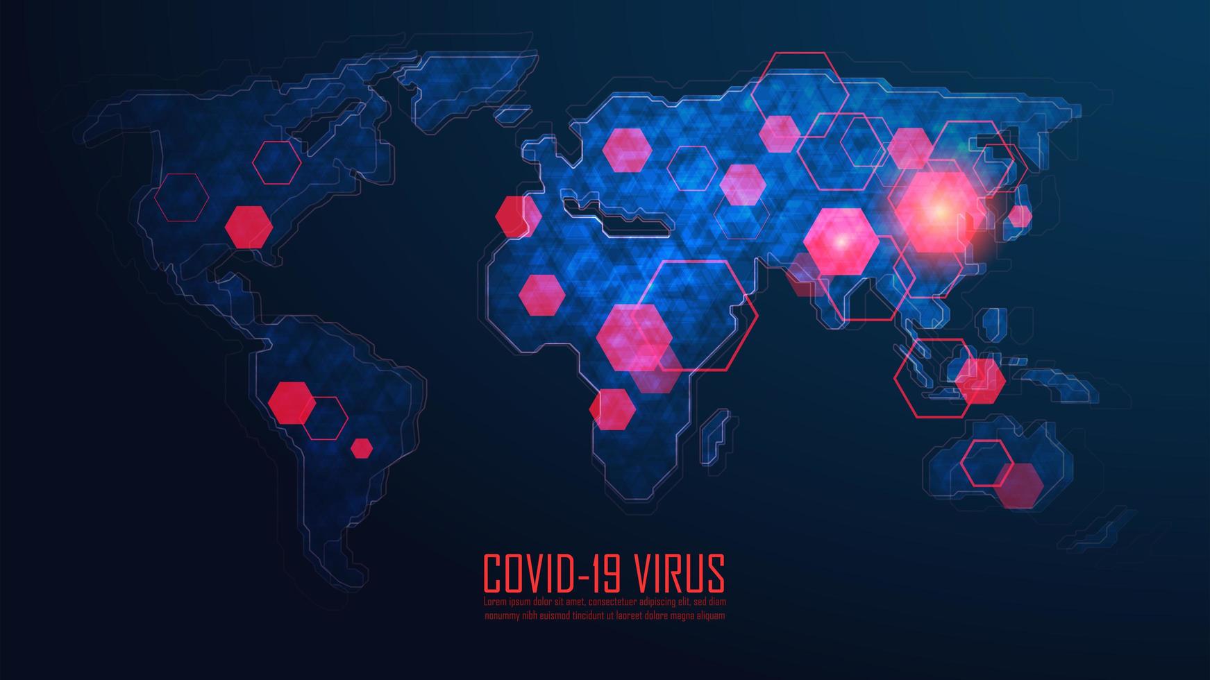 mappa dell'epidemia di pandemia globale di coronavirus vettore