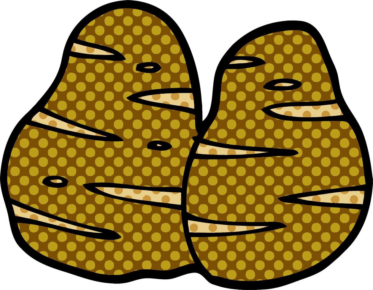 cartone animato scarabocchio patate vettore