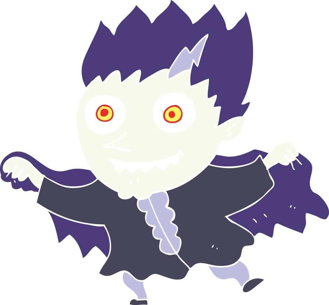 piatto colore illustrazione di un' cartone animato vampiro vettore