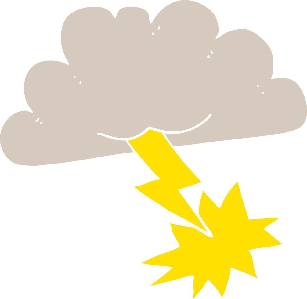 piatto colore illustrazione di un' cartone animato tempesta nube vettore