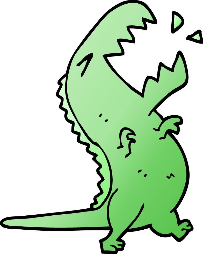 cartone animato doodle ruggente t rex vettore