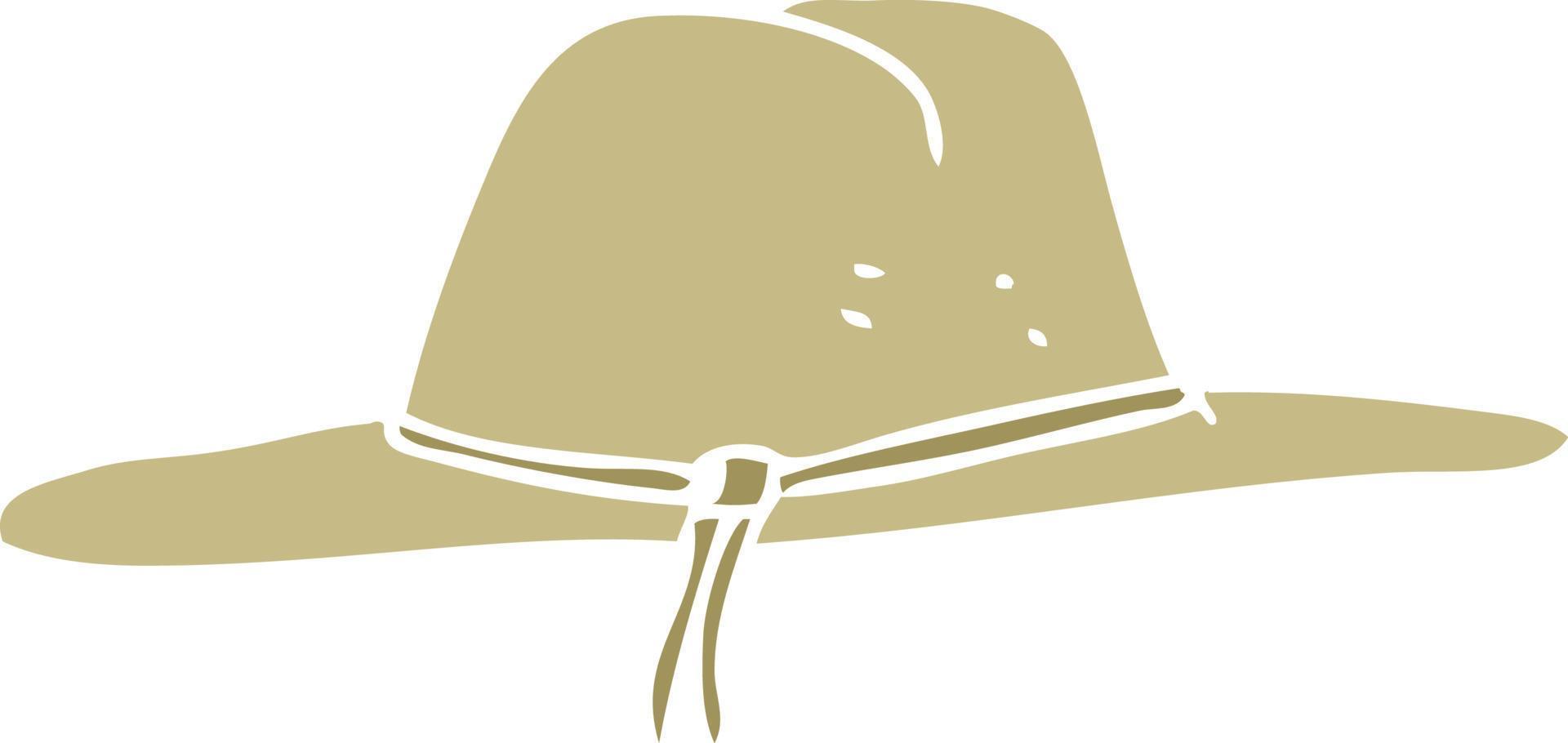 piatto colore illustrazione di un' cartone animato cappello vettore