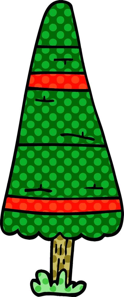 albero di natale di doodle del fumetto vettore