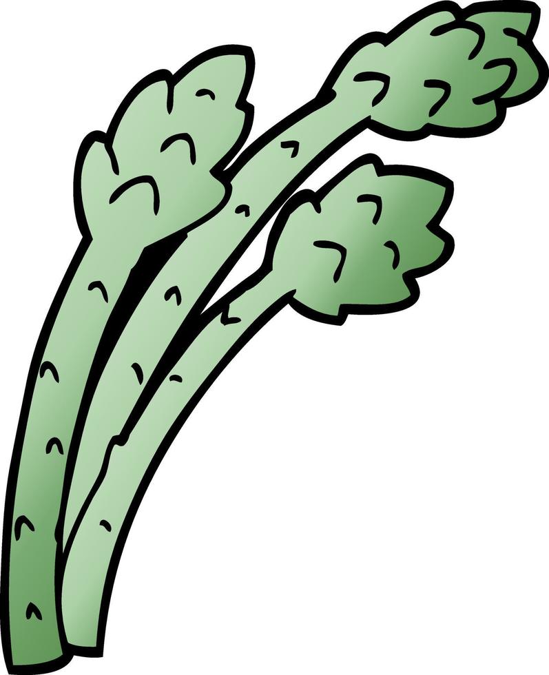 cartone animato scarabocchio asparago pianta vettore