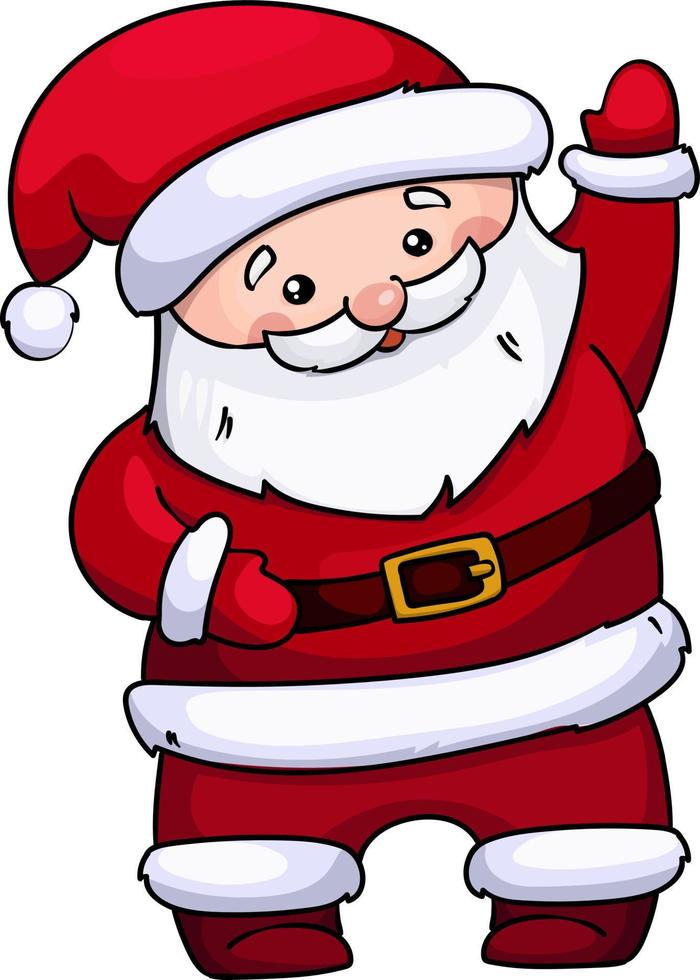 divertente cartone animato personaggio di Natale Santa Claus vettore