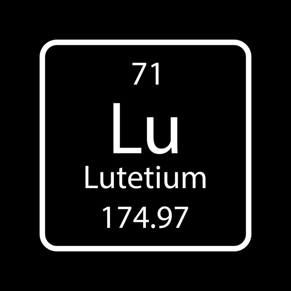 simbolo del lutezio. elemento chimico della tavola periodica. illustrazione vettoriale. vettore