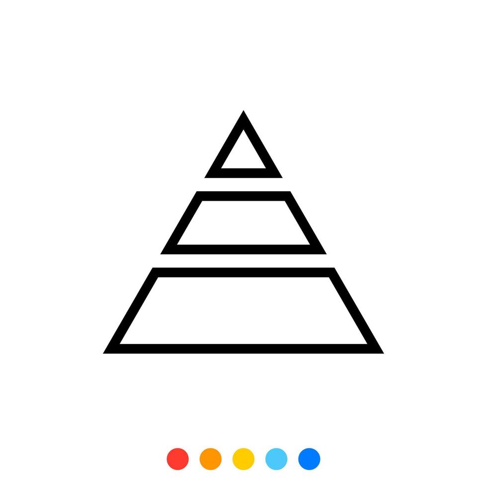 triangolo grafico icona, vettore e illustrazione.