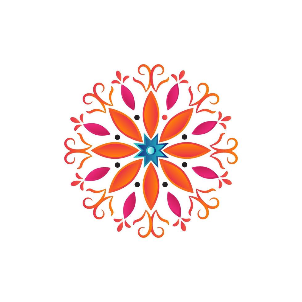 colorato mandala per colorazione libro. decorativo il giro ornamenti. insolito fiore forma. orientale vettore, patterns.vector disegnato a mano scarabocchio mandala con cuori. etnico mandala con colorato ornamento vettore