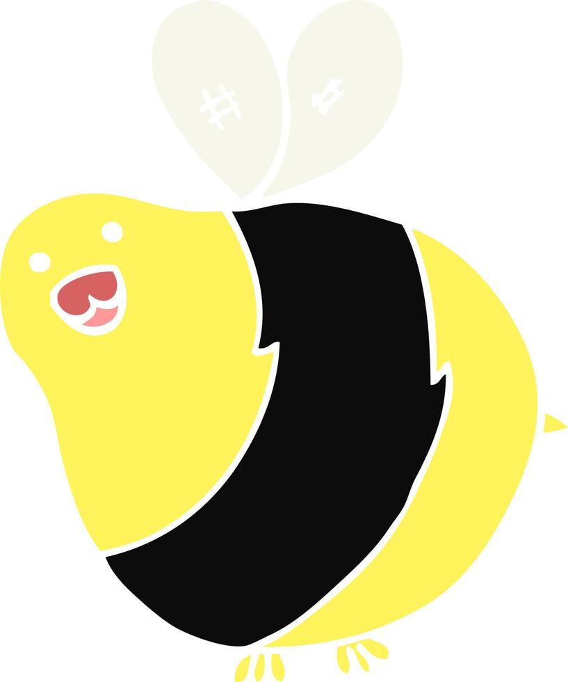 piatto colore stile cartone animato ape vettore
