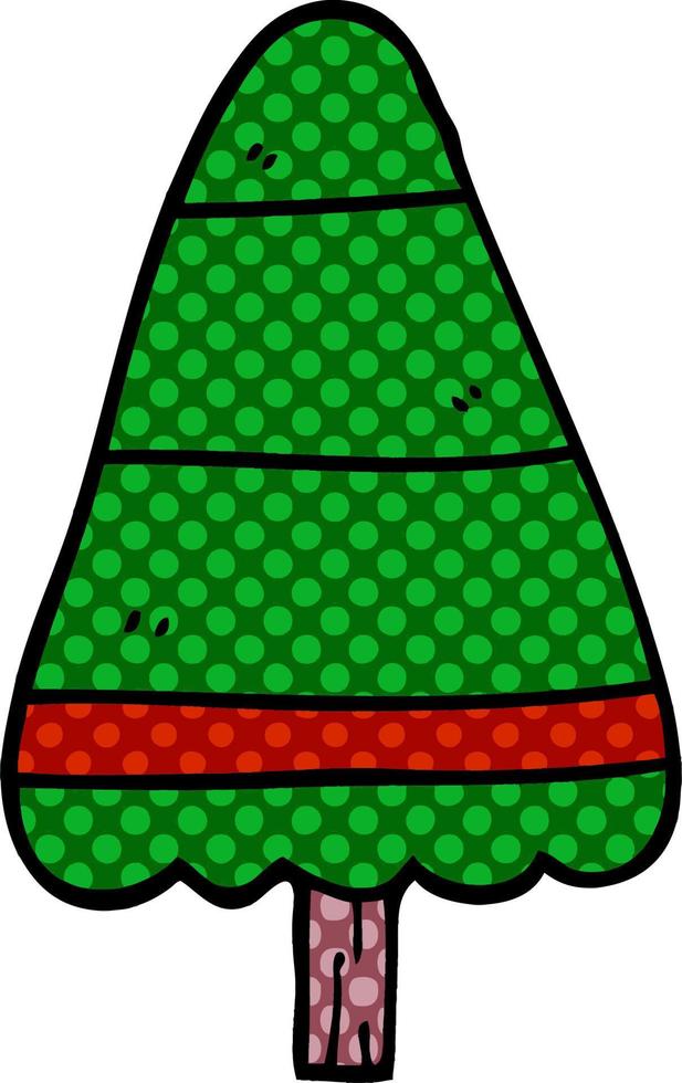 albero di natale di doodle del fumetto vettore