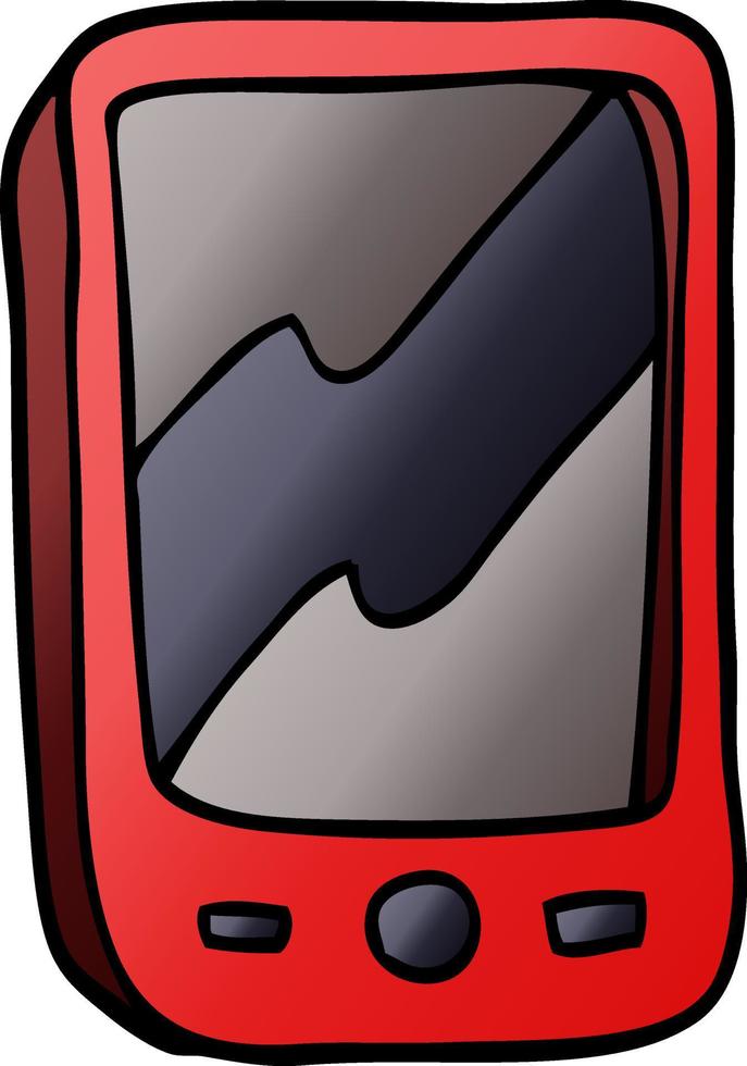 cartone animato scarabocchio di un' rosso mobile Telefono vettore