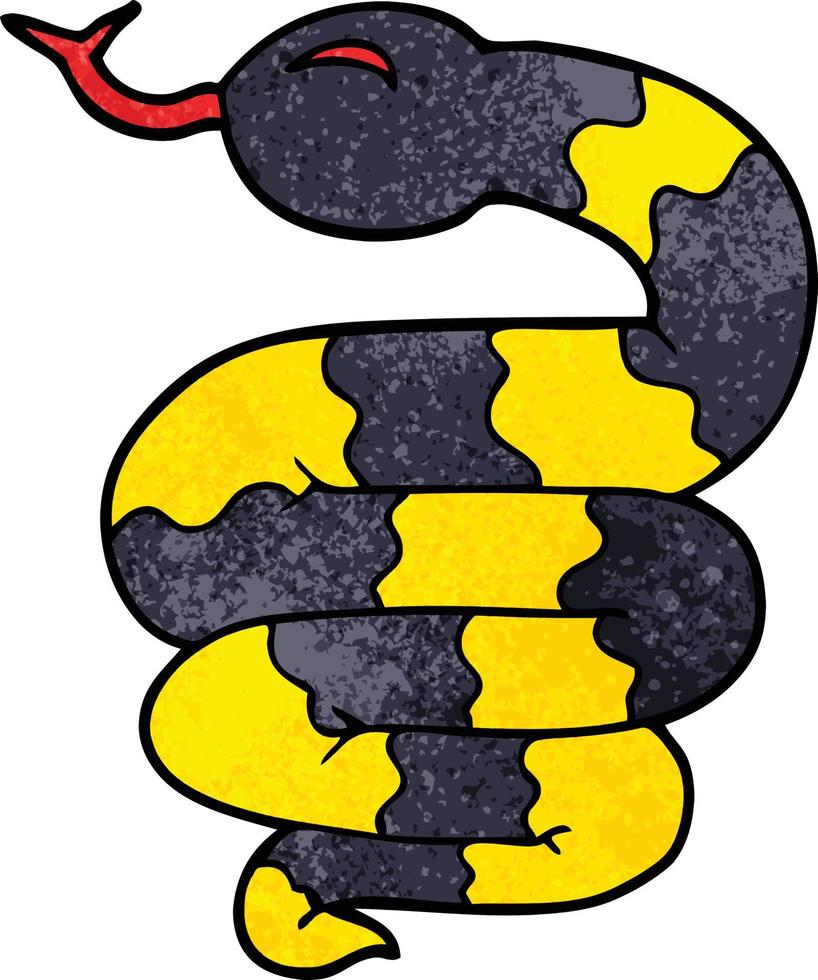 cartone animato scarabocchio serpente vettore