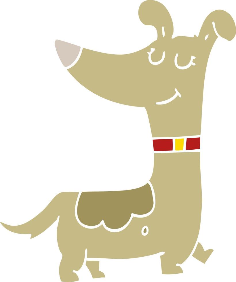cane cartone animato in stile piatto a colori vettore