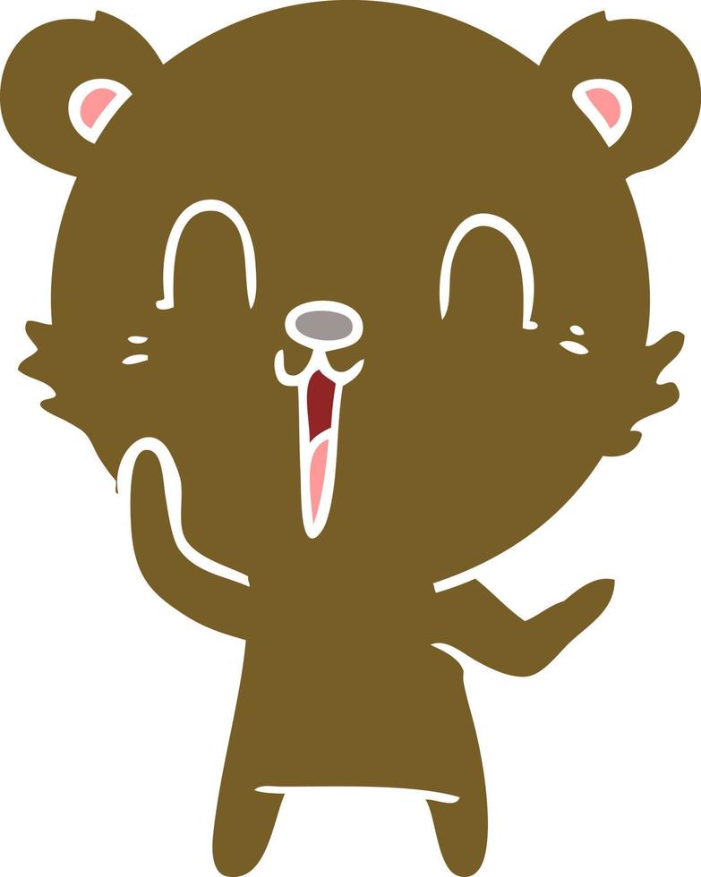 felice orso cartone animato stile colore piatto vettore