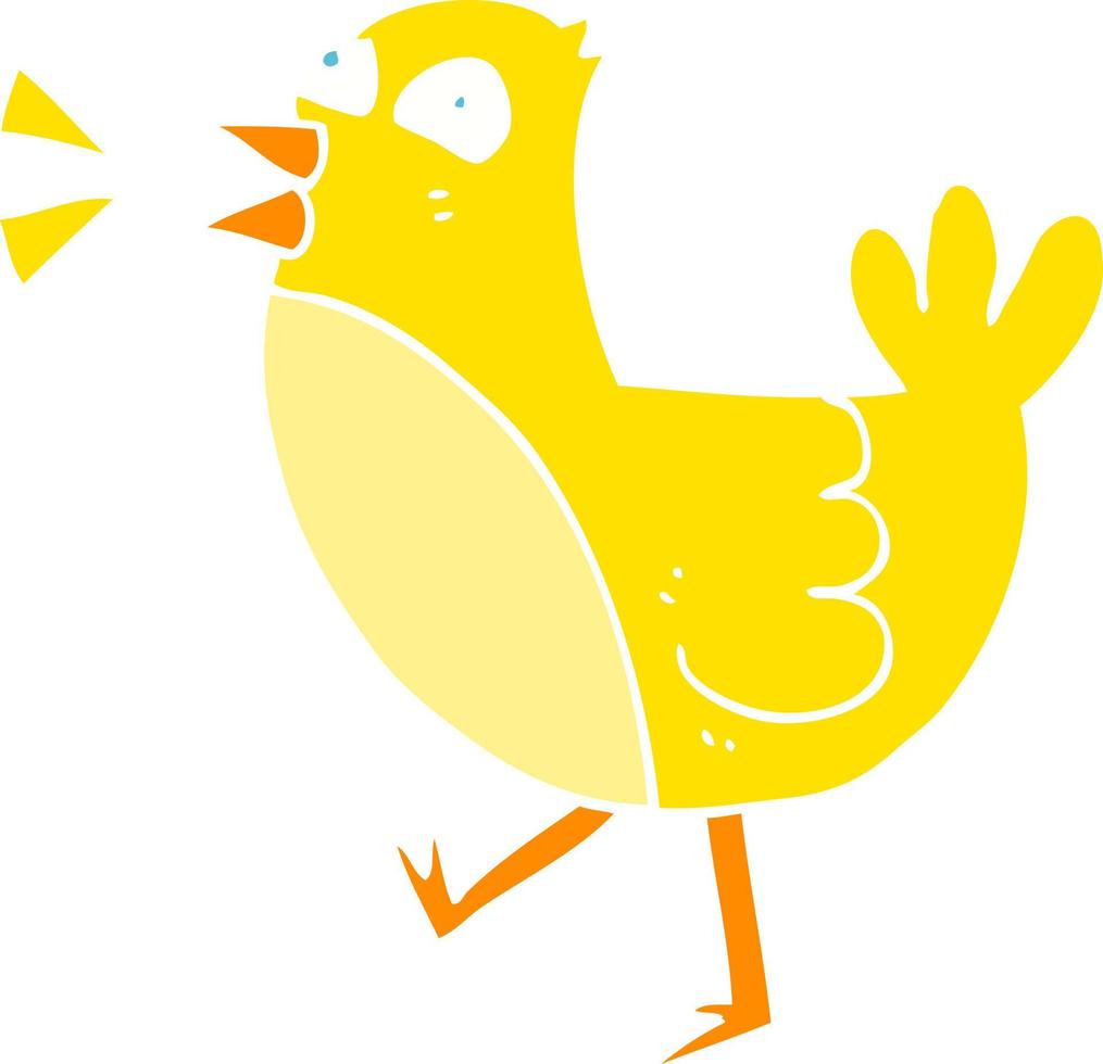 illustrazione a colori piatta di un uccello cartone animato vettore