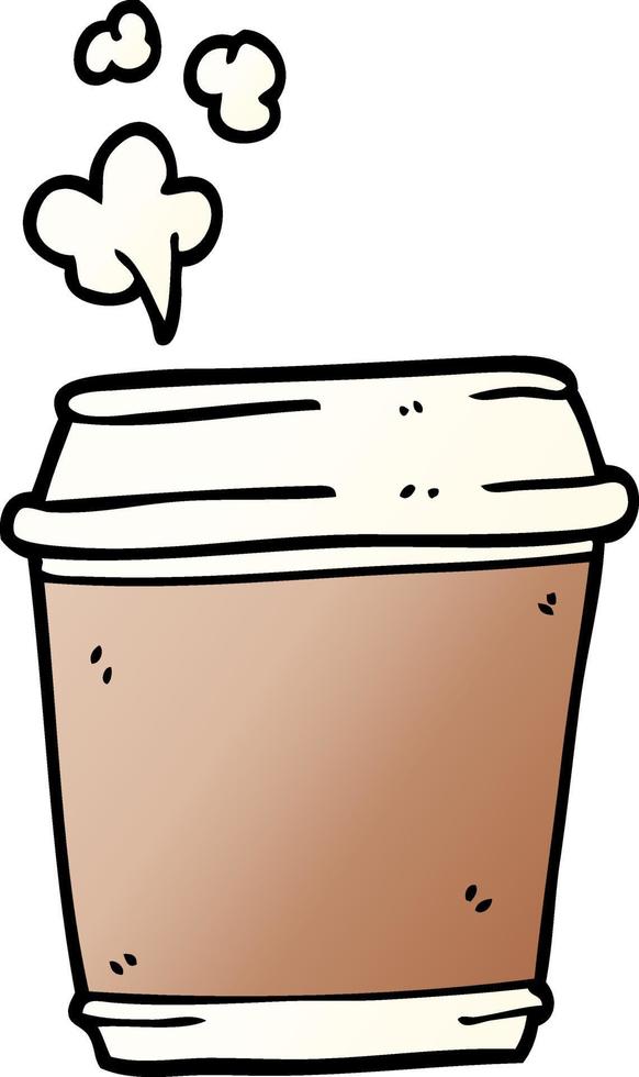 tazza di caffè di doodle del fumetto vettore
