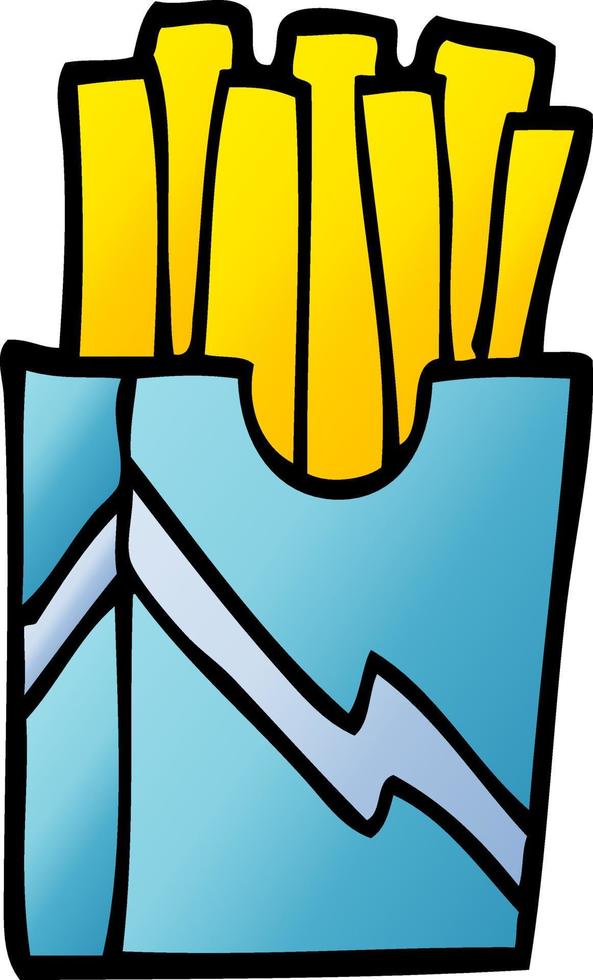 cartone animato scarabocchio veloce cibo patatine fritte vettore