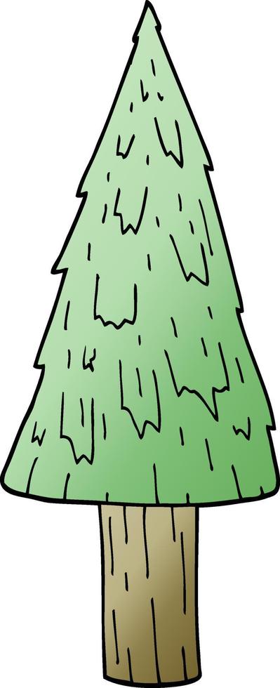 albero di natale di doodle del fumetto vettore