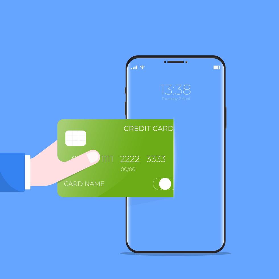 tecnologia di pagamento mobile online vettore
