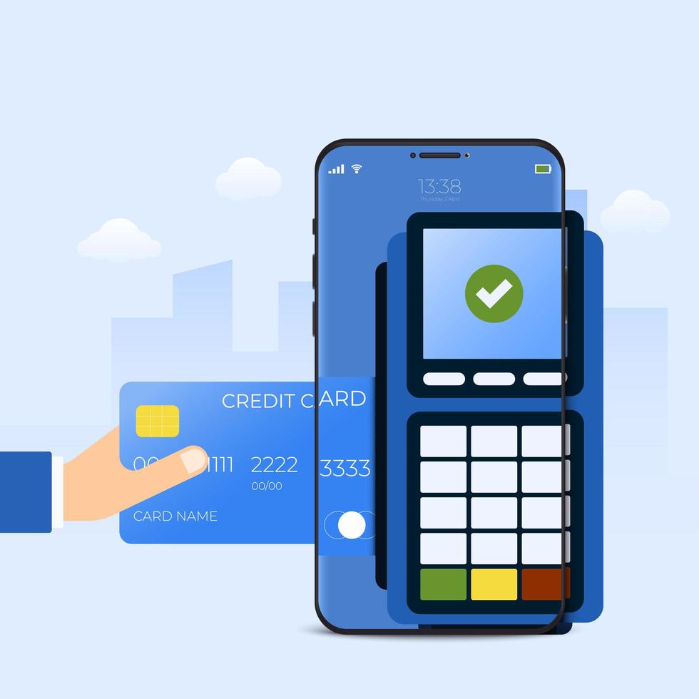 servizio di tecnologia di pagamento smartphone online vettore