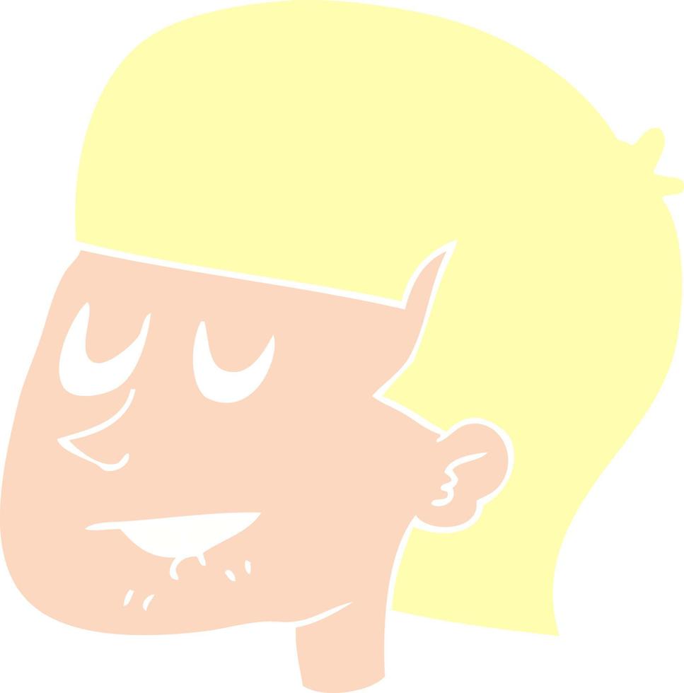 piatto colore illustrazione di un' cartone animato uomo pungente labbro vettore