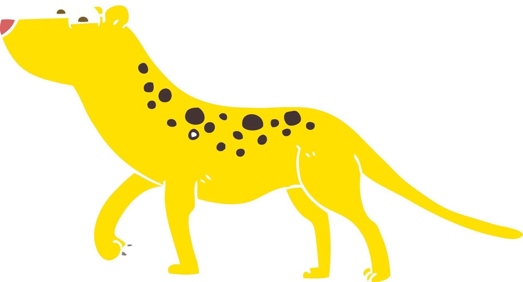 piatto colore illustrazione di un' cartone animato leopardo vettore