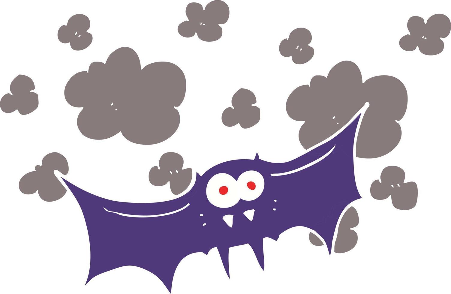 piatto colore illustrazione di un' cartone animato vampiro pipistrello vettore