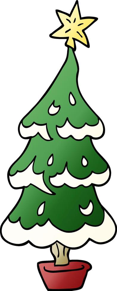 albero di natale di doodle del fumetto vettore