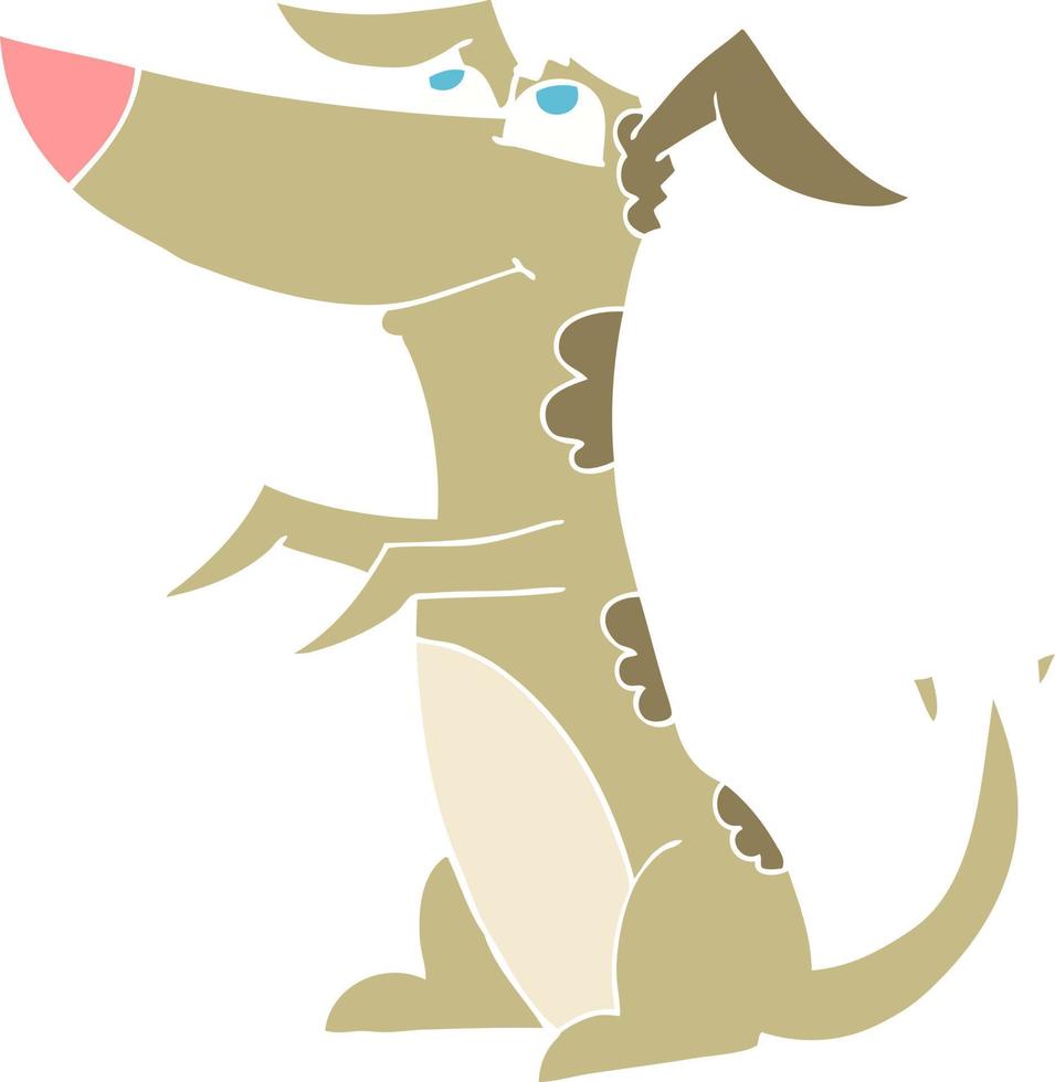 piatto colore illustrazione di un' cartone animato cane vettore