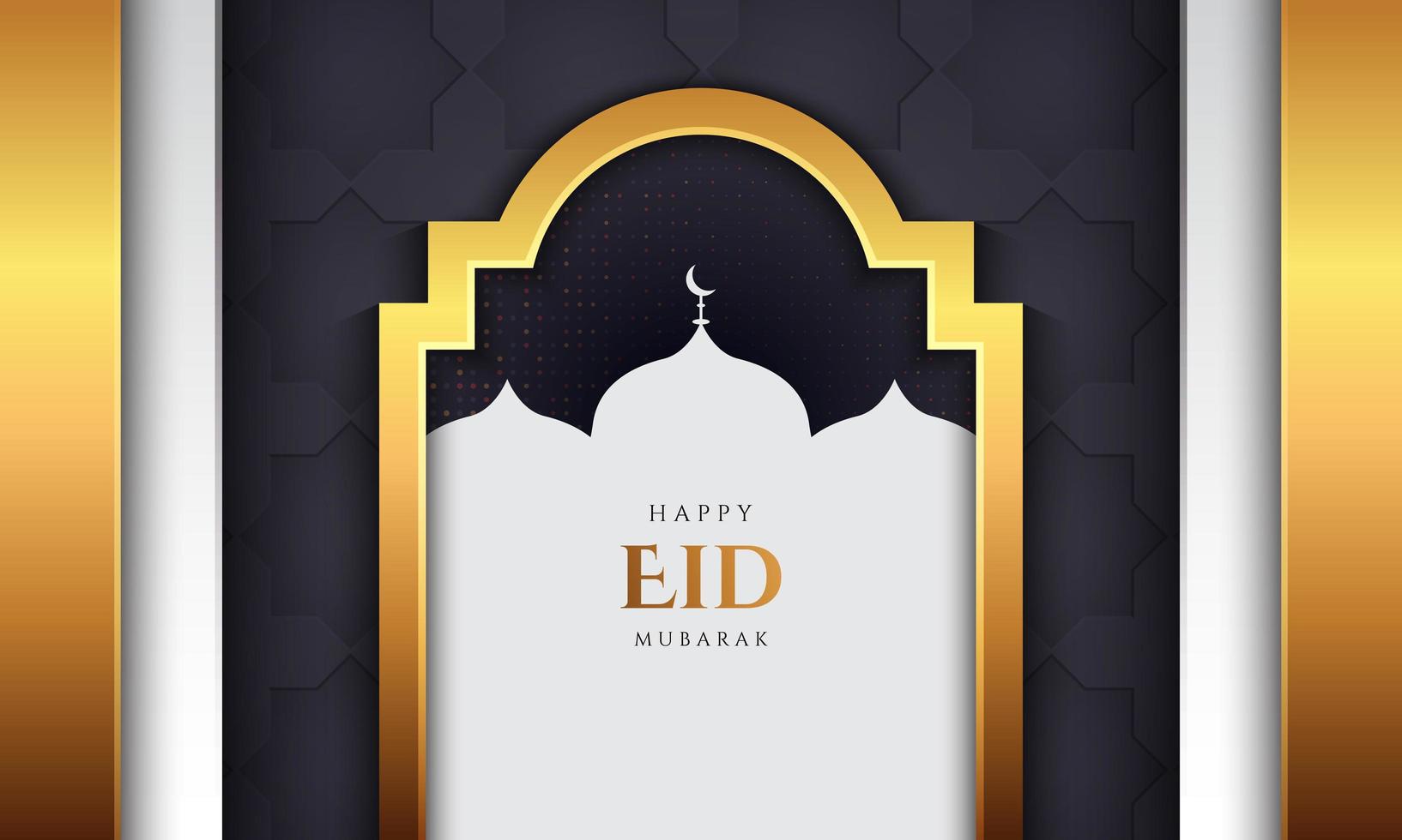 eid design mubarak con stile di lusso dorato vettore