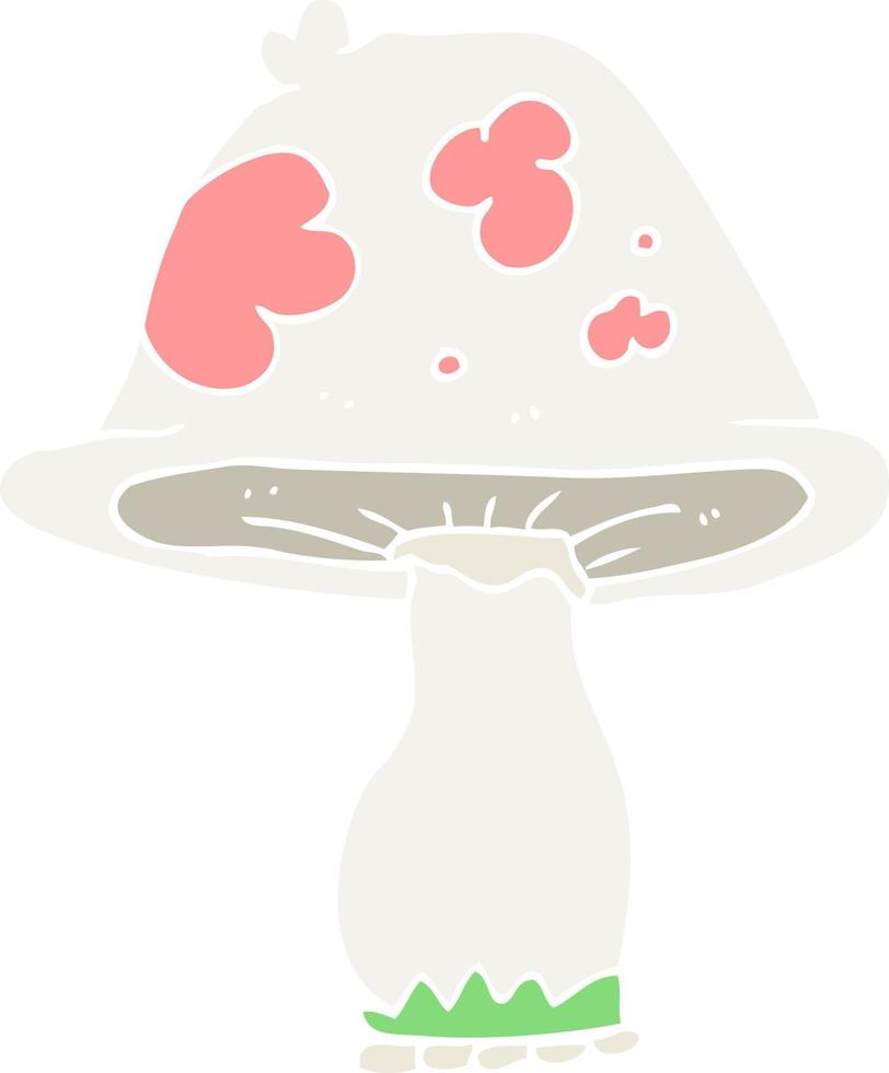 illustrazione a colori piatta di un fungo cartone animato vettore
