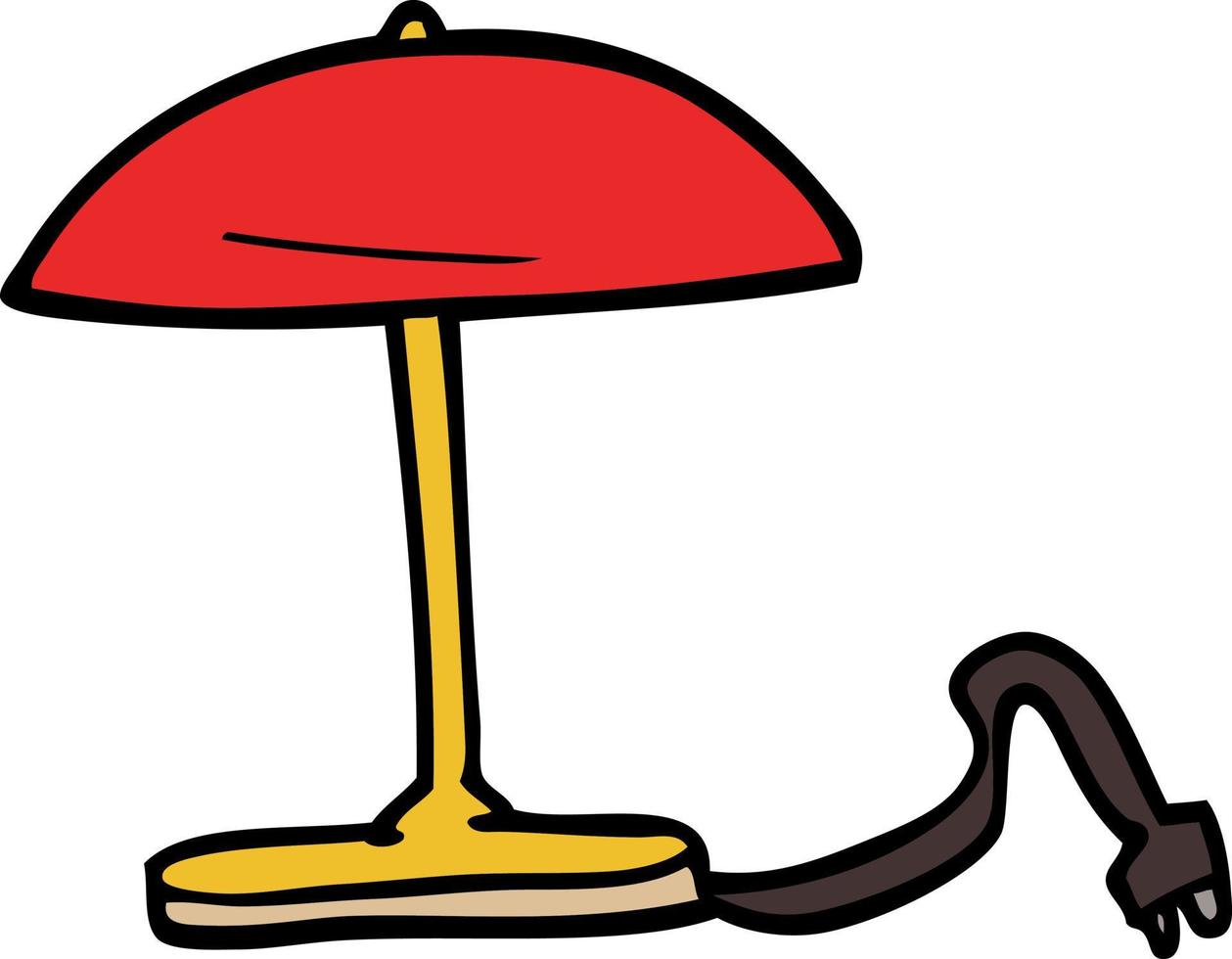cartone animato scarabocchio scrivania lampada vettore
