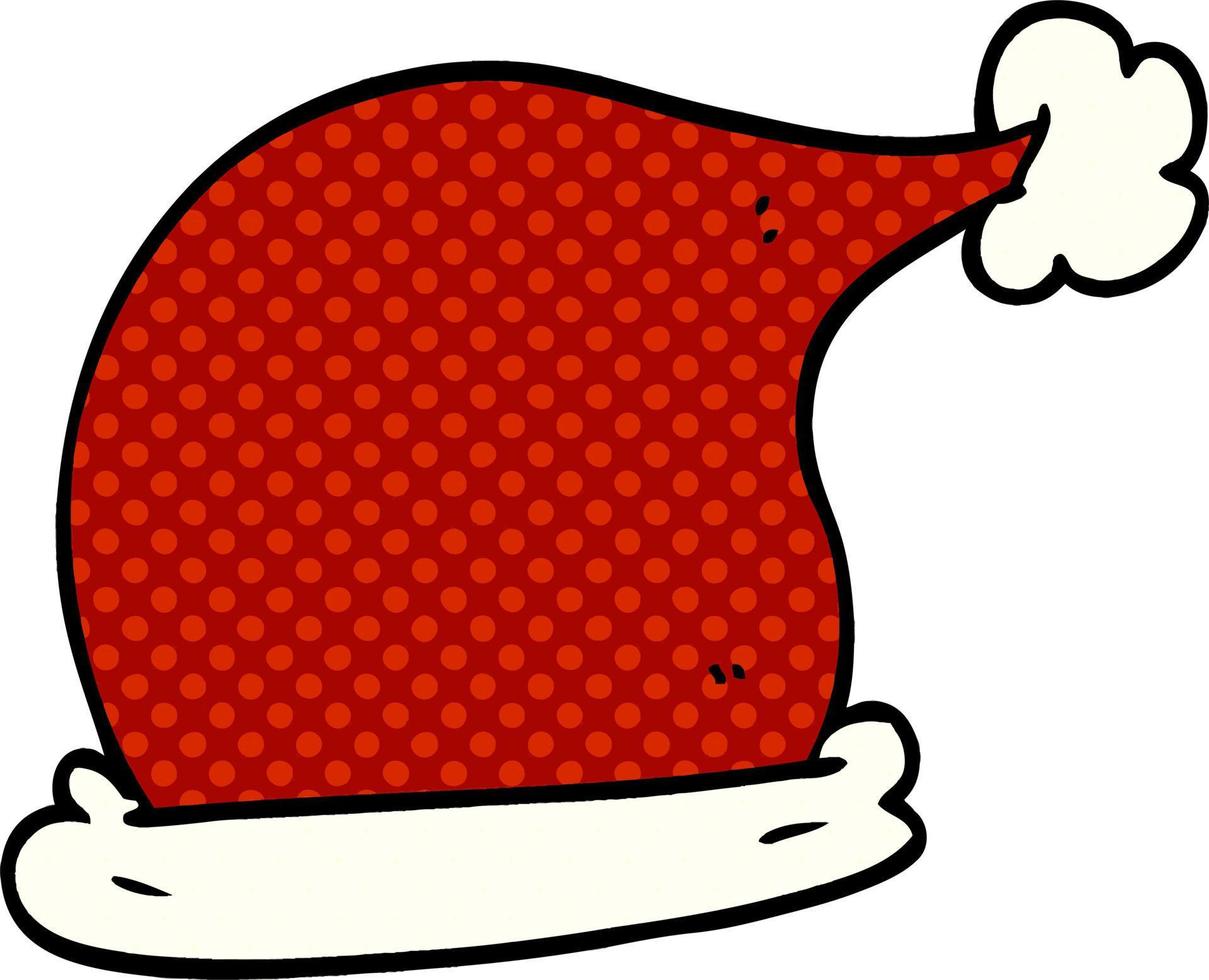 cappelli di natale di doodle del fumetto vettore