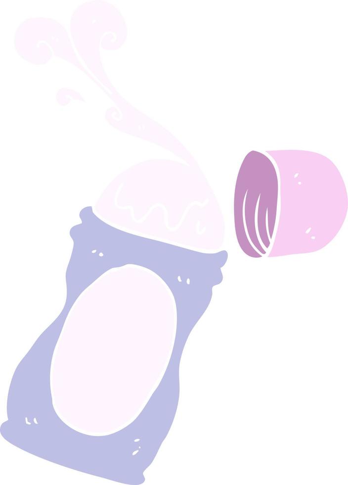 piatto colore illustrazione di un' cartone animato rotolo su deodorante vettore