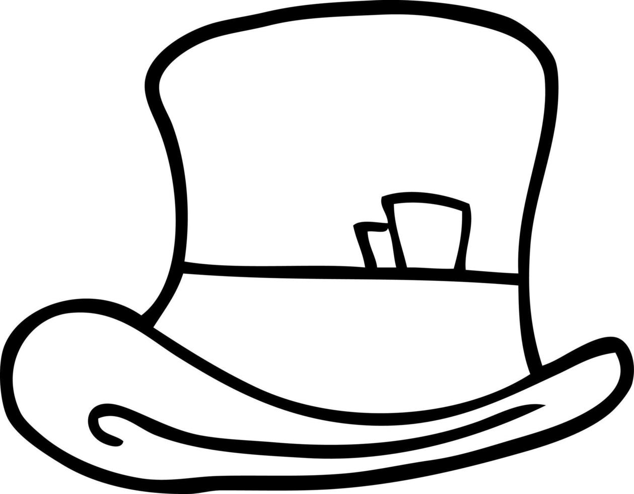 linea disegno cartone animato superiore cappello vettore