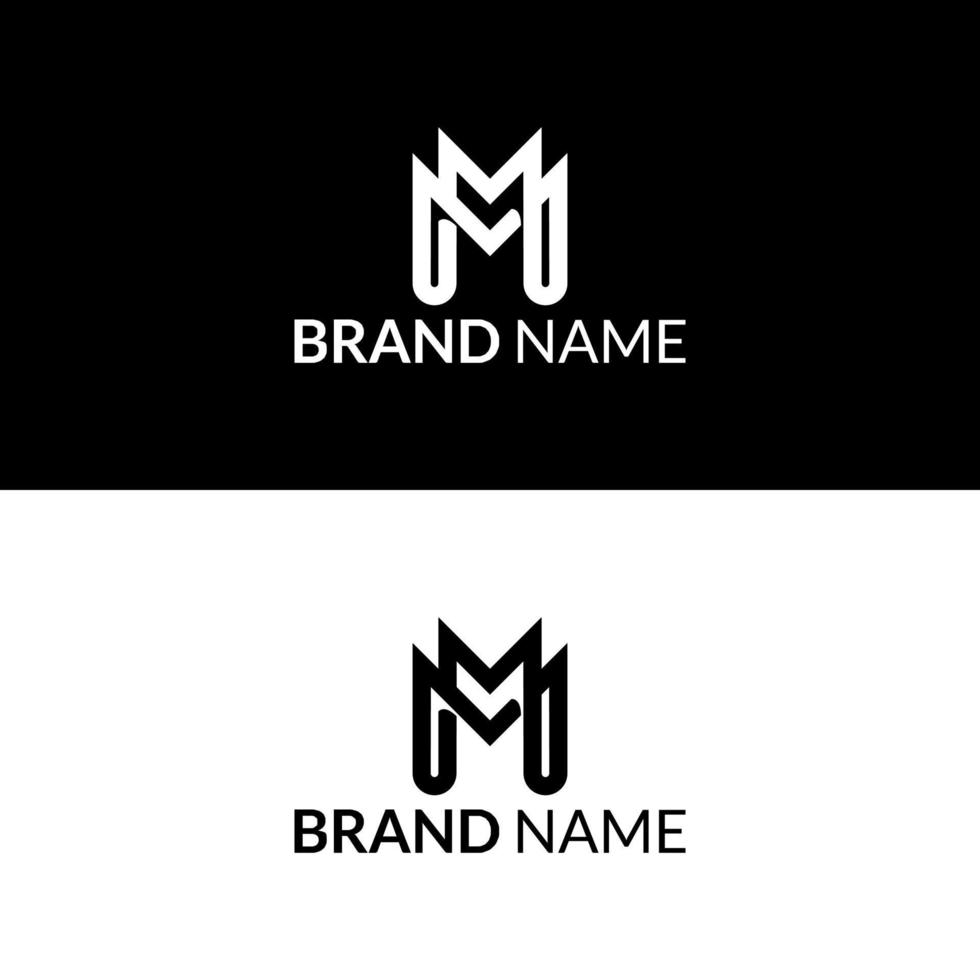 monogramma lettera m m logo design modello vettore