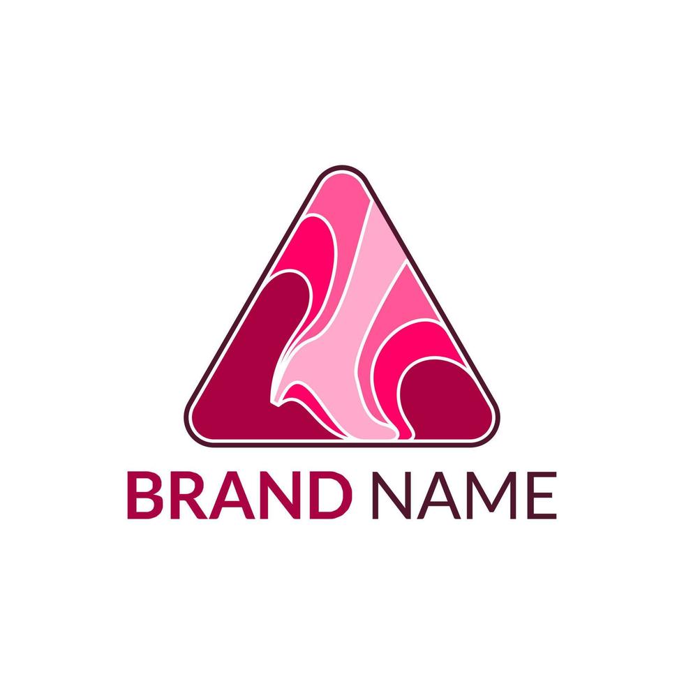 astratto triangolo e alto tacco scarpe donna logo design vettore