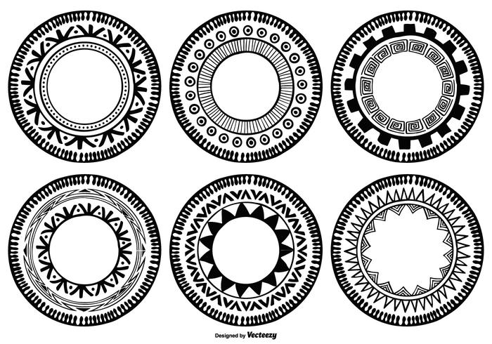 Forme di cerchio stile Boho vettore