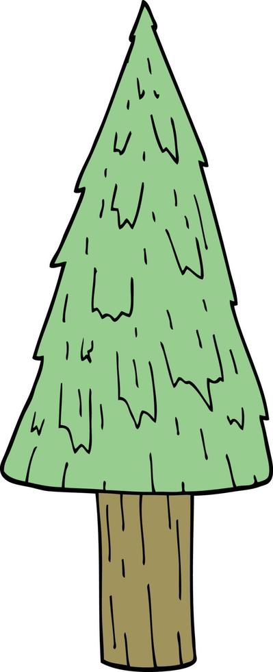 albero di natale di doodle del fumetto vettore