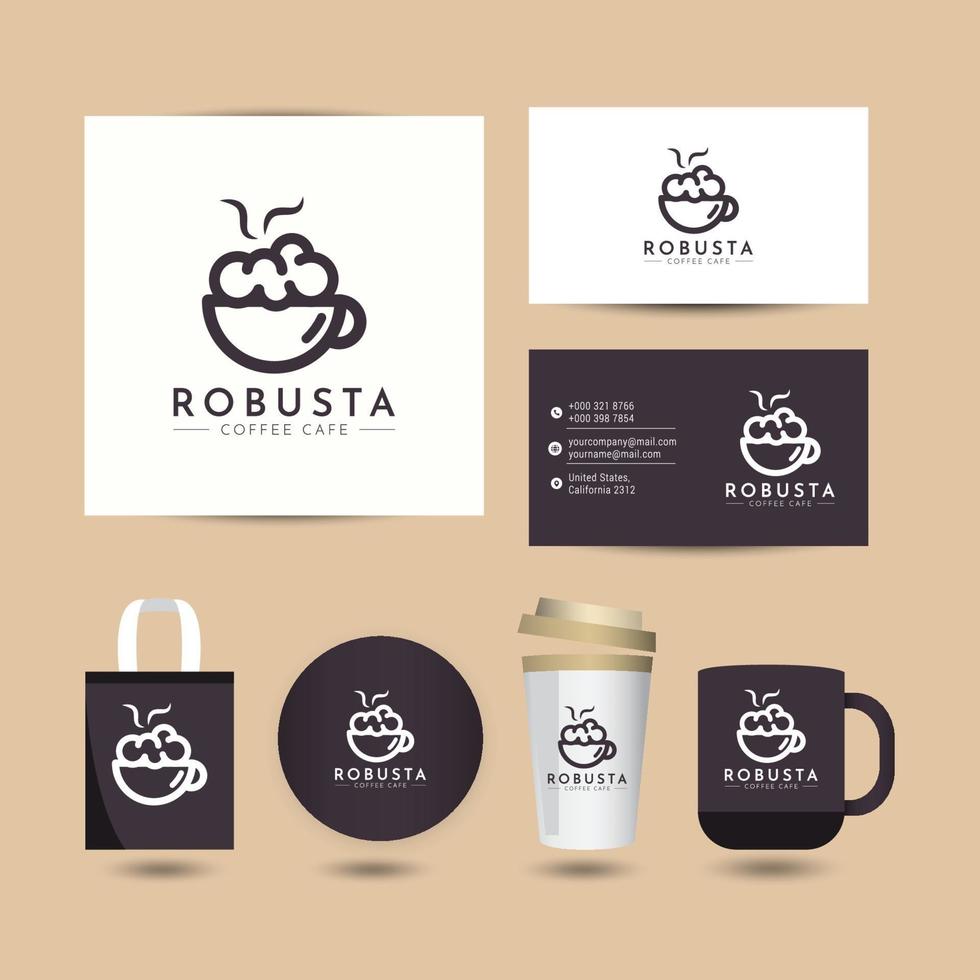 caffè logo design concetto vettore