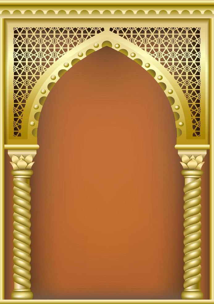 arco d'oro in stile orientale vettore