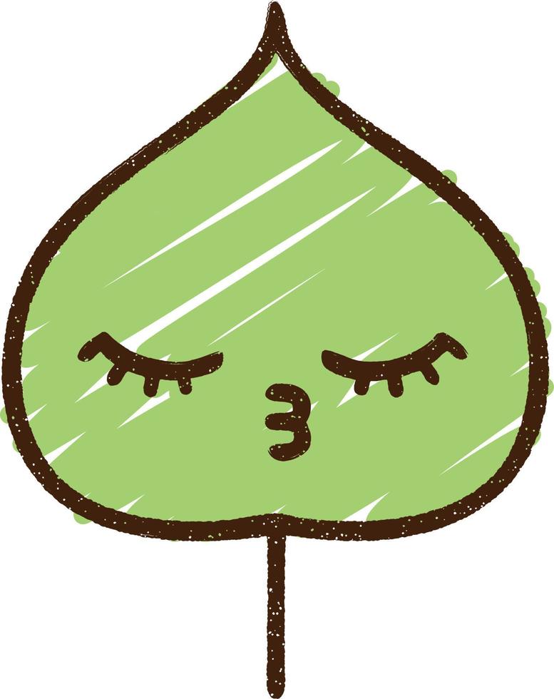 disegno a gessetto di foglie vettore