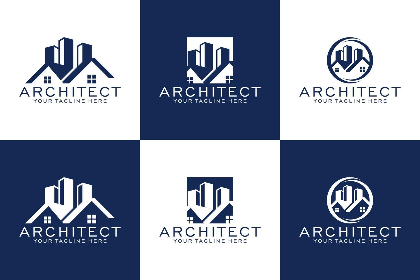 piatto logo design ispirazione collezione per edifici, architetti, vero tenuta vettore