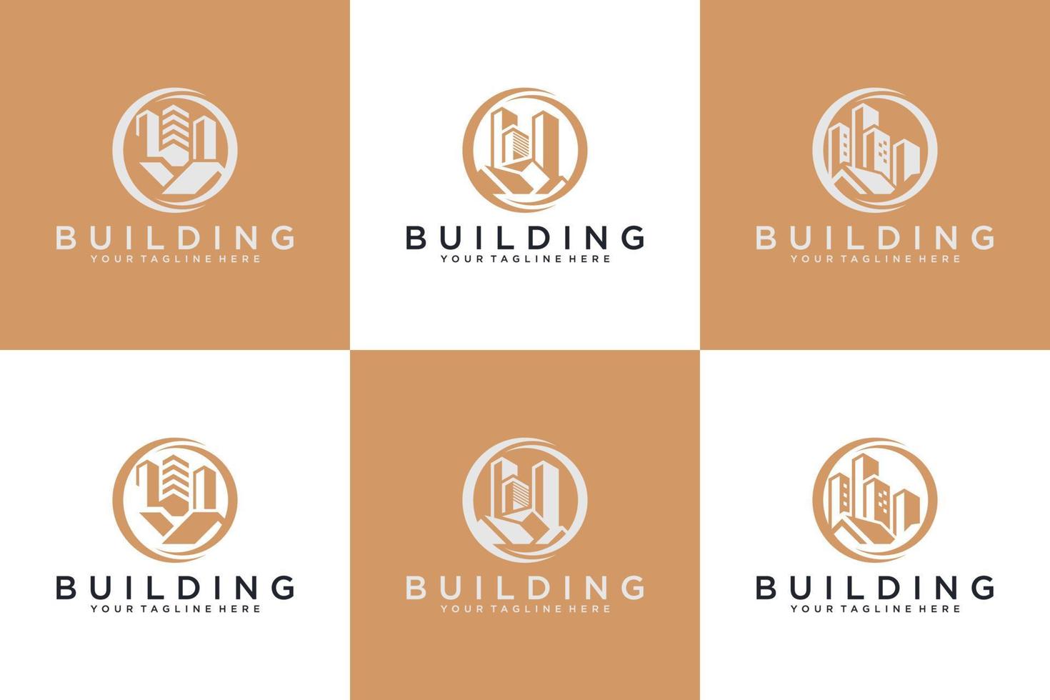 collezione di edificio logo design ispirazione, architetti, vero tenuta vettore