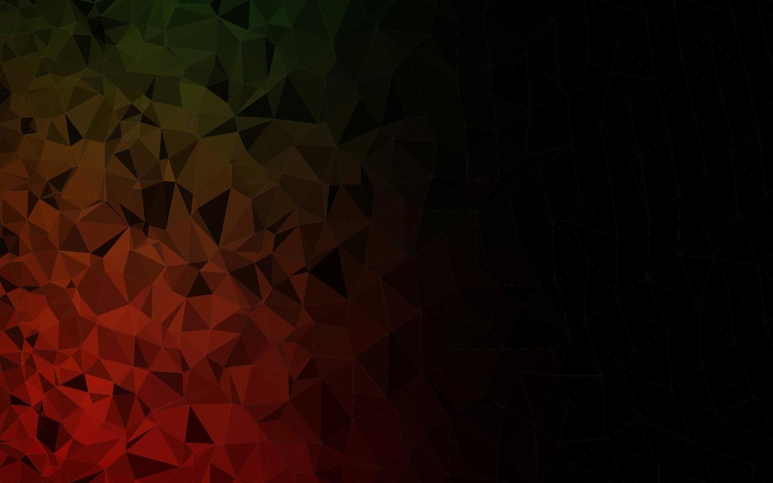 layout low poly di vettore verde scuro, rosso.