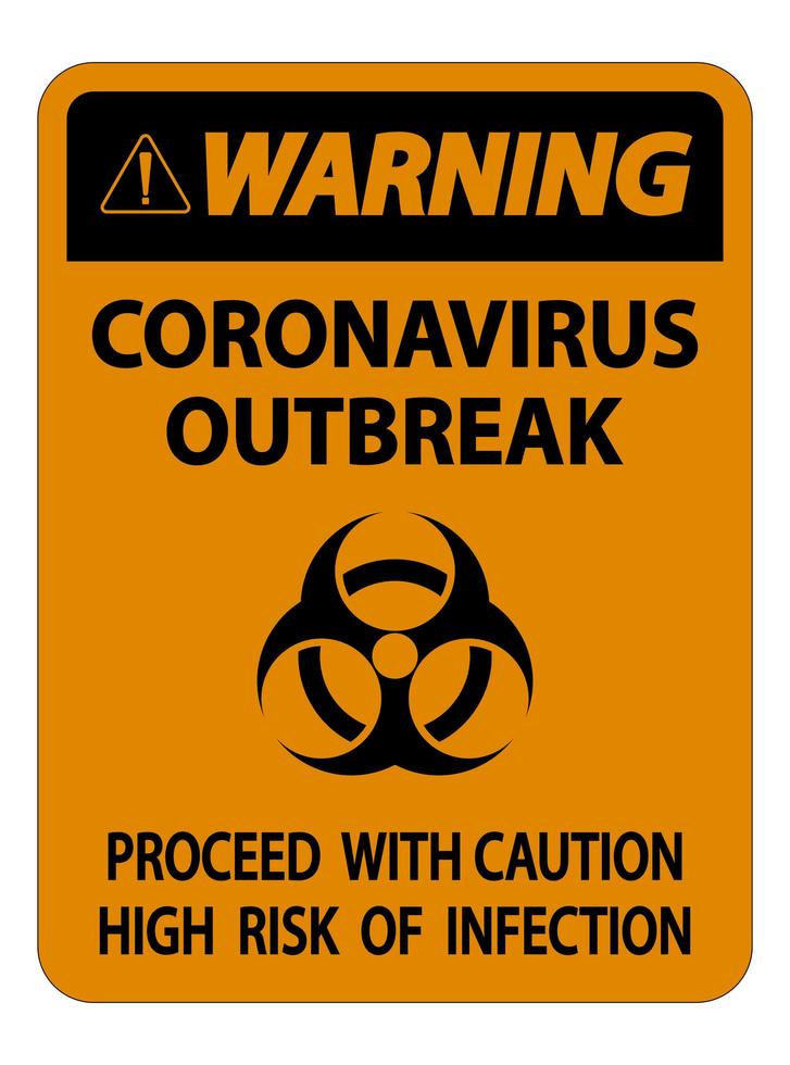segnale di allarme arancione coronavirus vettore