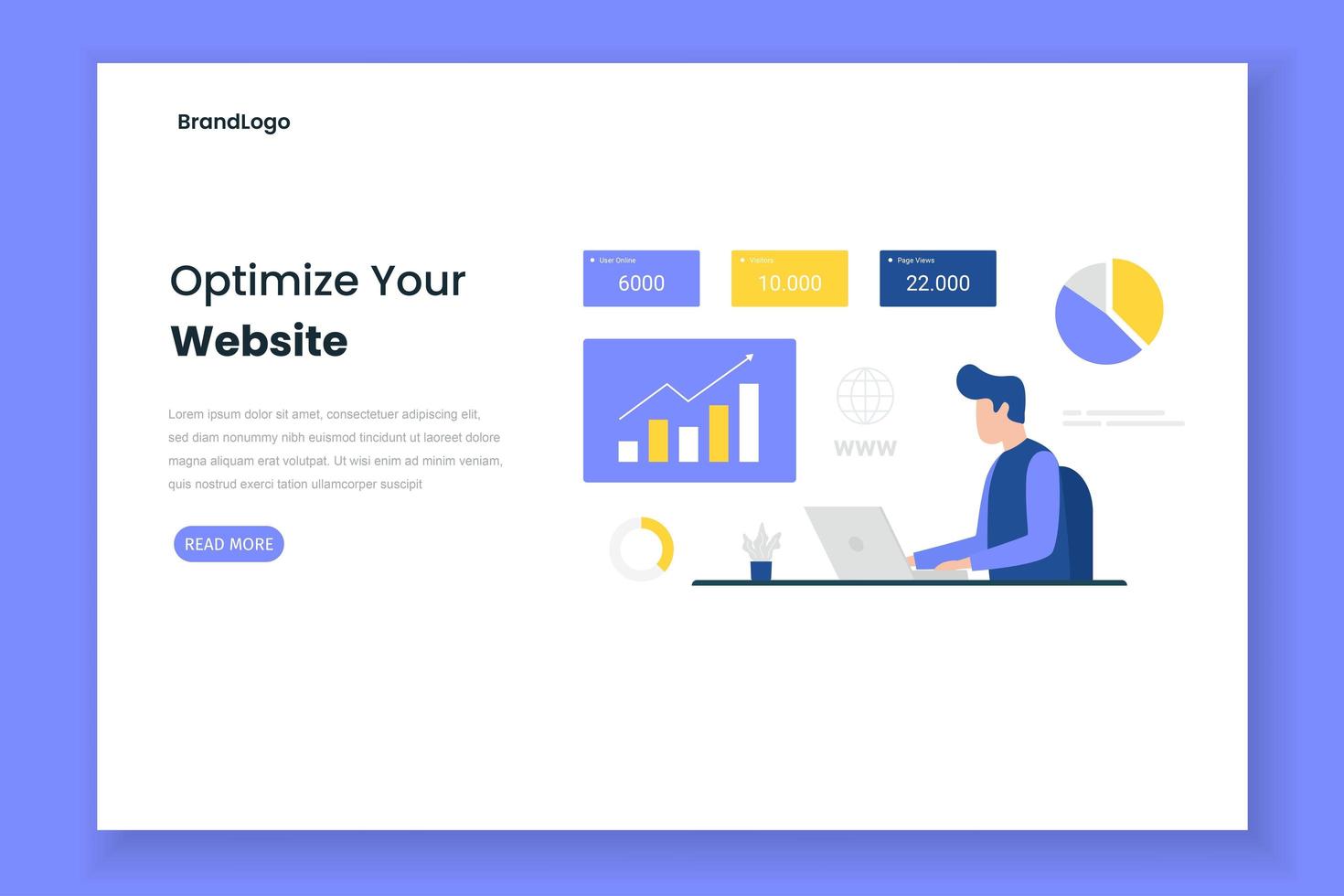 landing page di ottimizzazione vettore